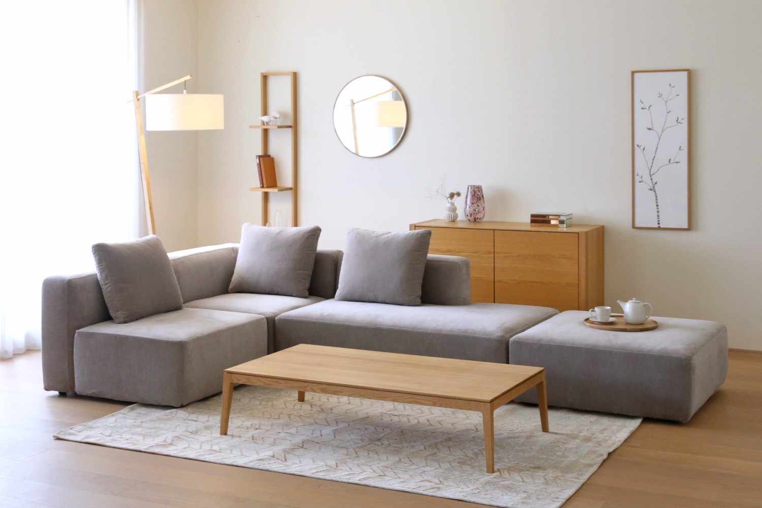 SUMOWA SOFA SET7 1人掛けソファ(肘なし)＋コーナー(左)＋2人掛け(左