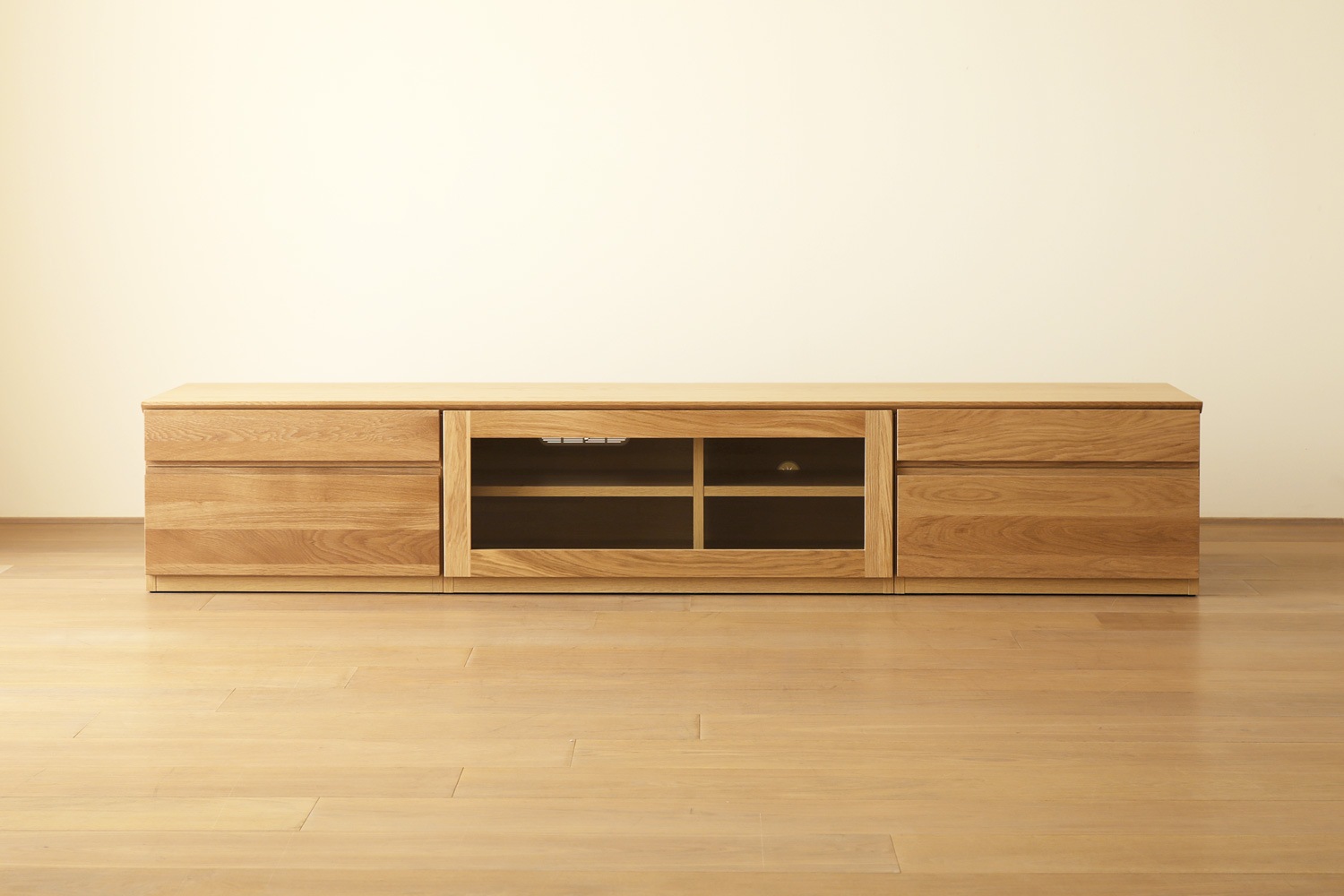 ASTER アスター TV SET5 オーク (210天板 + 60TVチェスト + 90TVガラス扉 + 60TVチェスト)