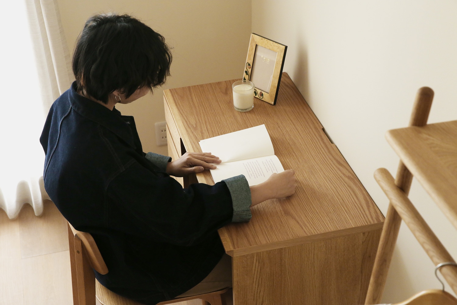 ASTER アスター DESK SET2 オーク (90天板 + サイドパネル（右・左） + 30チェスト) ※チェア別売
