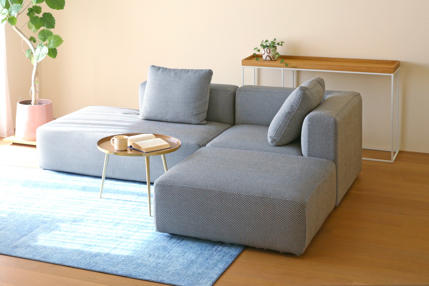 SUMOWA SOFA スモワ オットマン 90×90 グレー