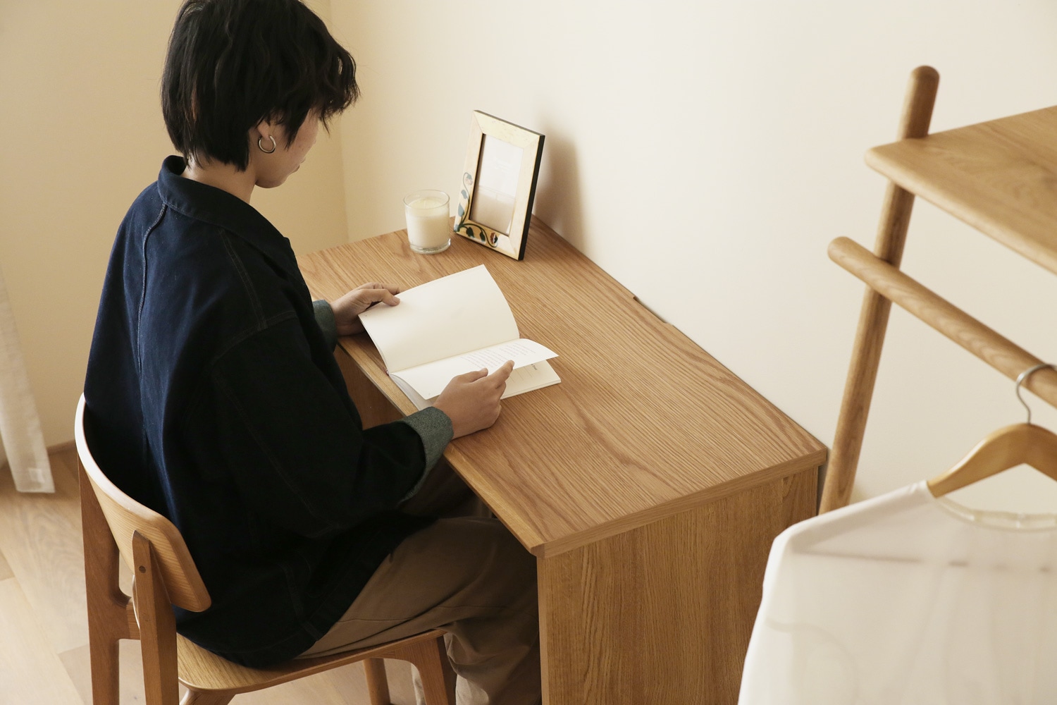 ASTER アスター DESK SET1 オーク (90天板 + サイドパネル（左・右） ) ※チェア別売