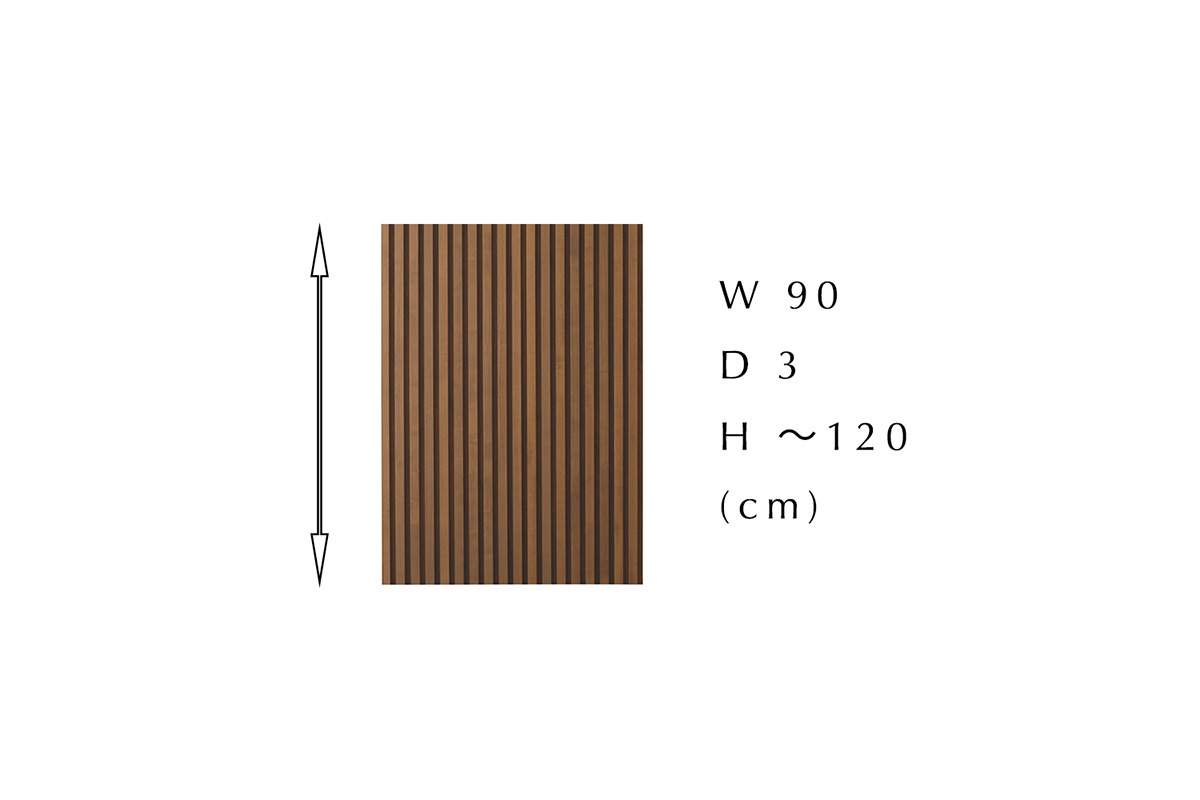 WOOD RIB PANEL デラックスタイプ オーダーパネル W90×H~120 ウォルナット