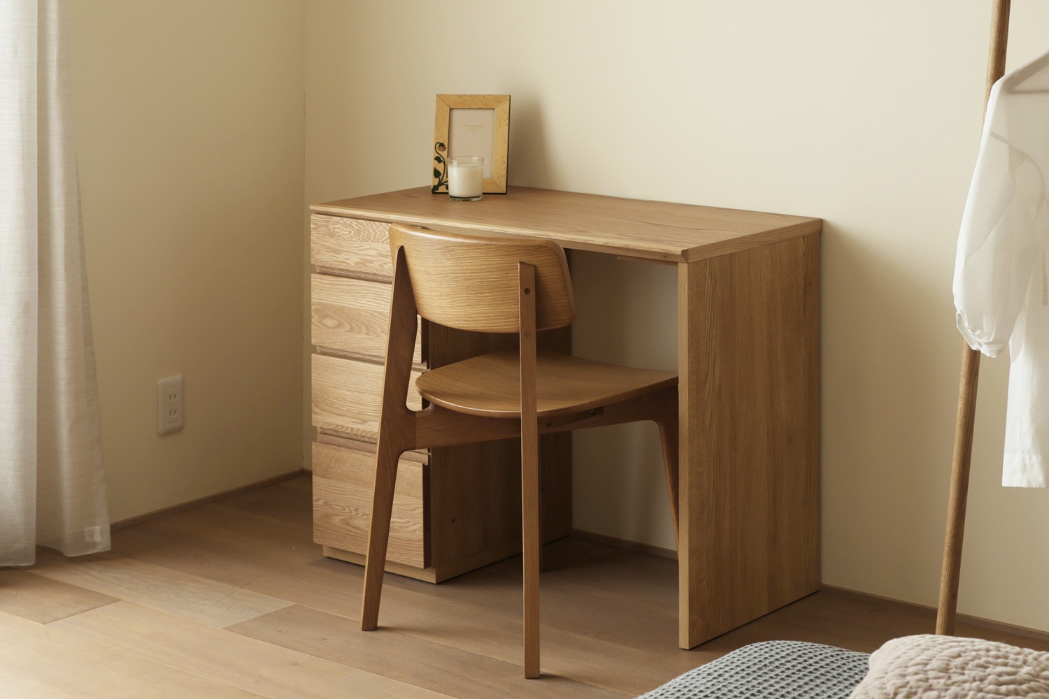 ASTER アスター DESK SET2 ウォルナット (90天板 + サイドパネル（左