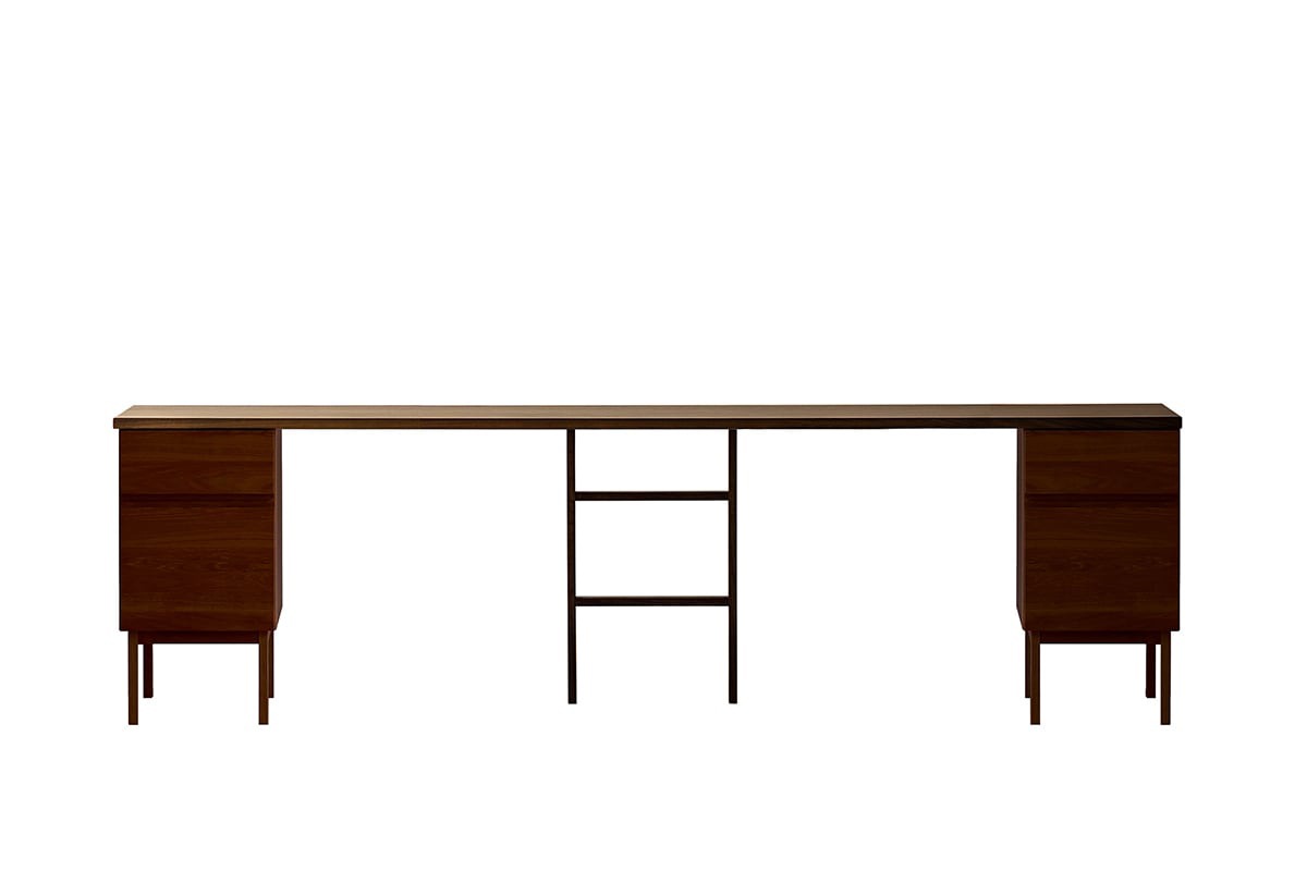 PLAIN DESK プレーンデスク SET15 オーダー突板天板 (幅240cm奥行55cm