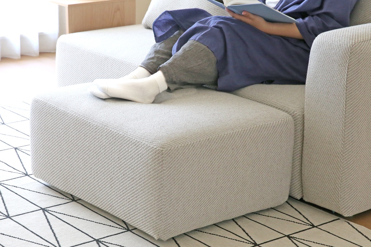 SUMOWA SOFA スモワ オットマン W80×D60 ベージュ