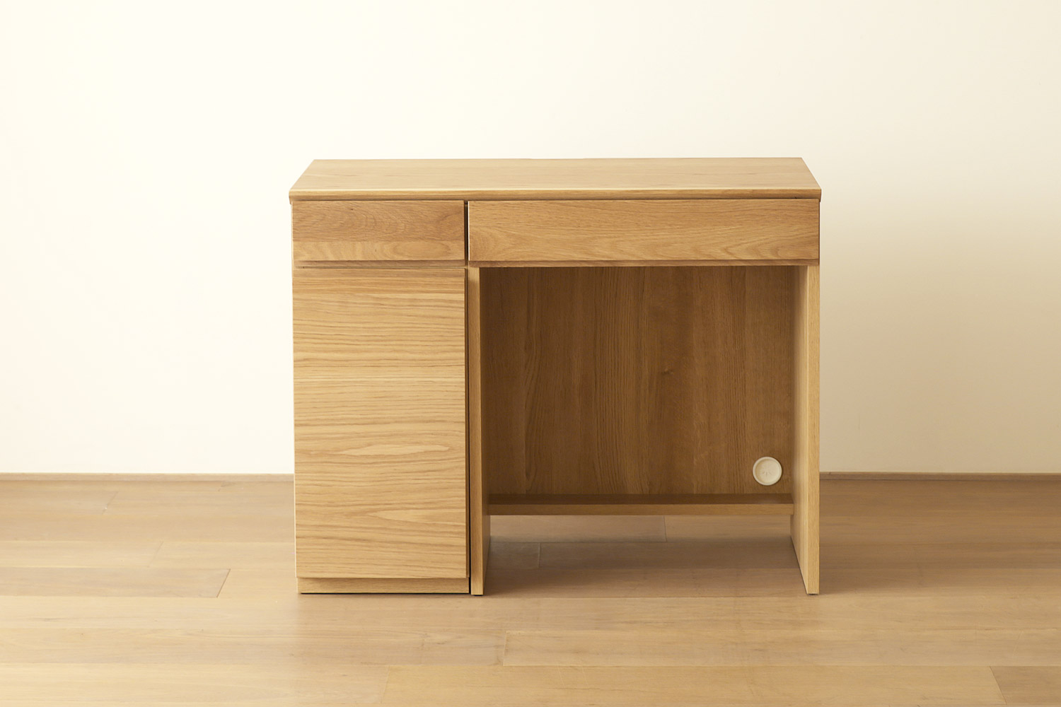 ASTER アスター DESK SET3 オーク (90天板 + 30キャビネット (左開き・右開き) + 60デスク) ※置きミラー別売 ※チェア別売