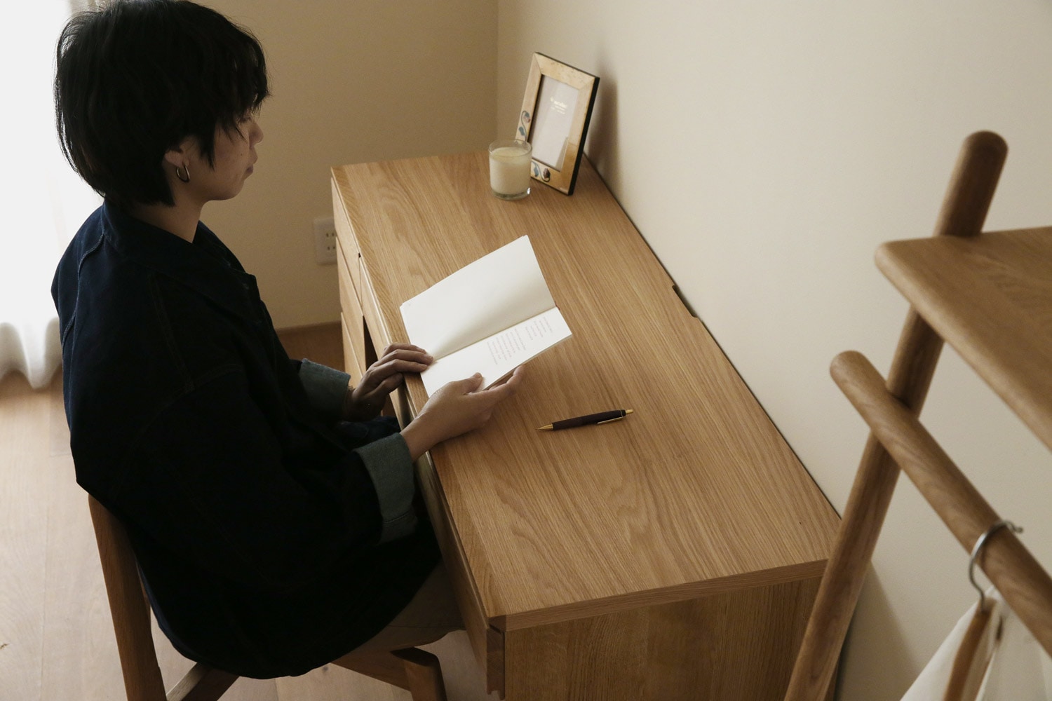 ASTER アスター DESK SET5 オーク (120天板 + 30チェスト + 90デスク) ※チェア別売