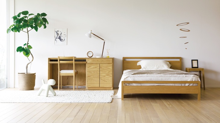 【廃番20%OFF】MARK BED ワイドダブル オーク