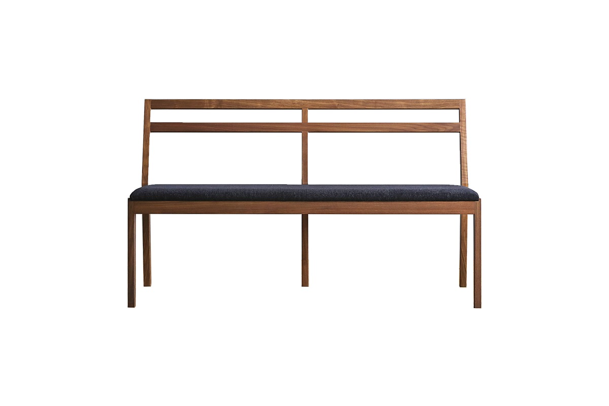 PLAIN BENCH 背付き ウォルナット【受注生産品】