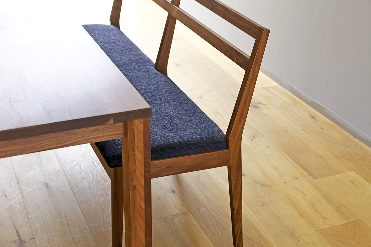PLAIN BENCH 背付き ウォルナット【受注生産品】