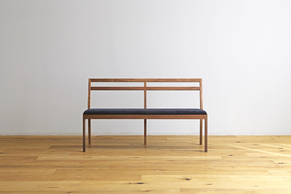PLAIN BENCH 背付き ウォルナット【受注生産品】