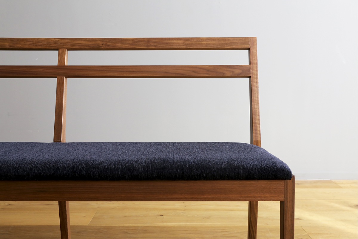 PLAIN BENCH 背付き ウォルナット【受注生産品】