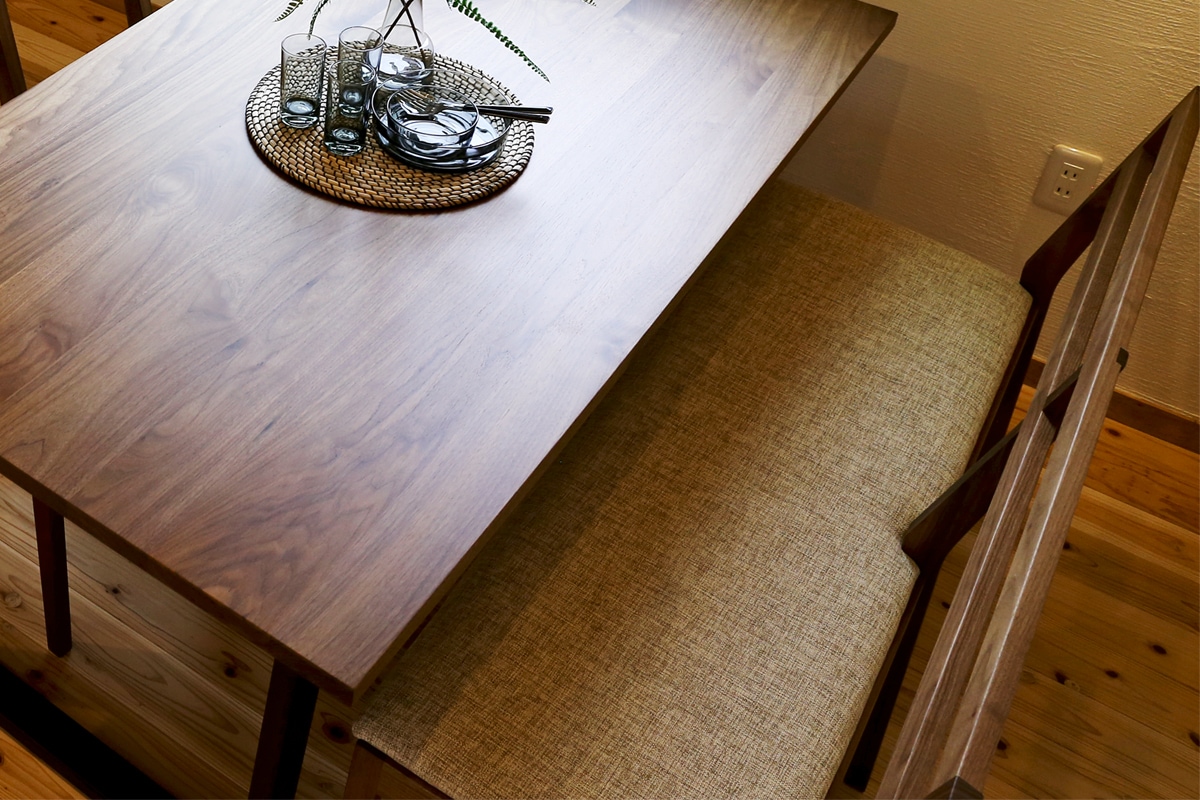 PLAIN BENCH 背付き ウォルナット【受注生産品】