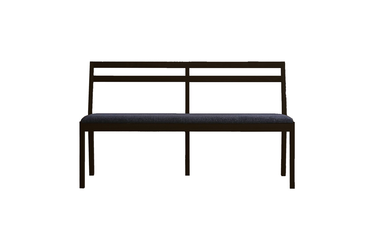 PLAIN BENCH 背付き オーク黒塗装【受注生産品】　