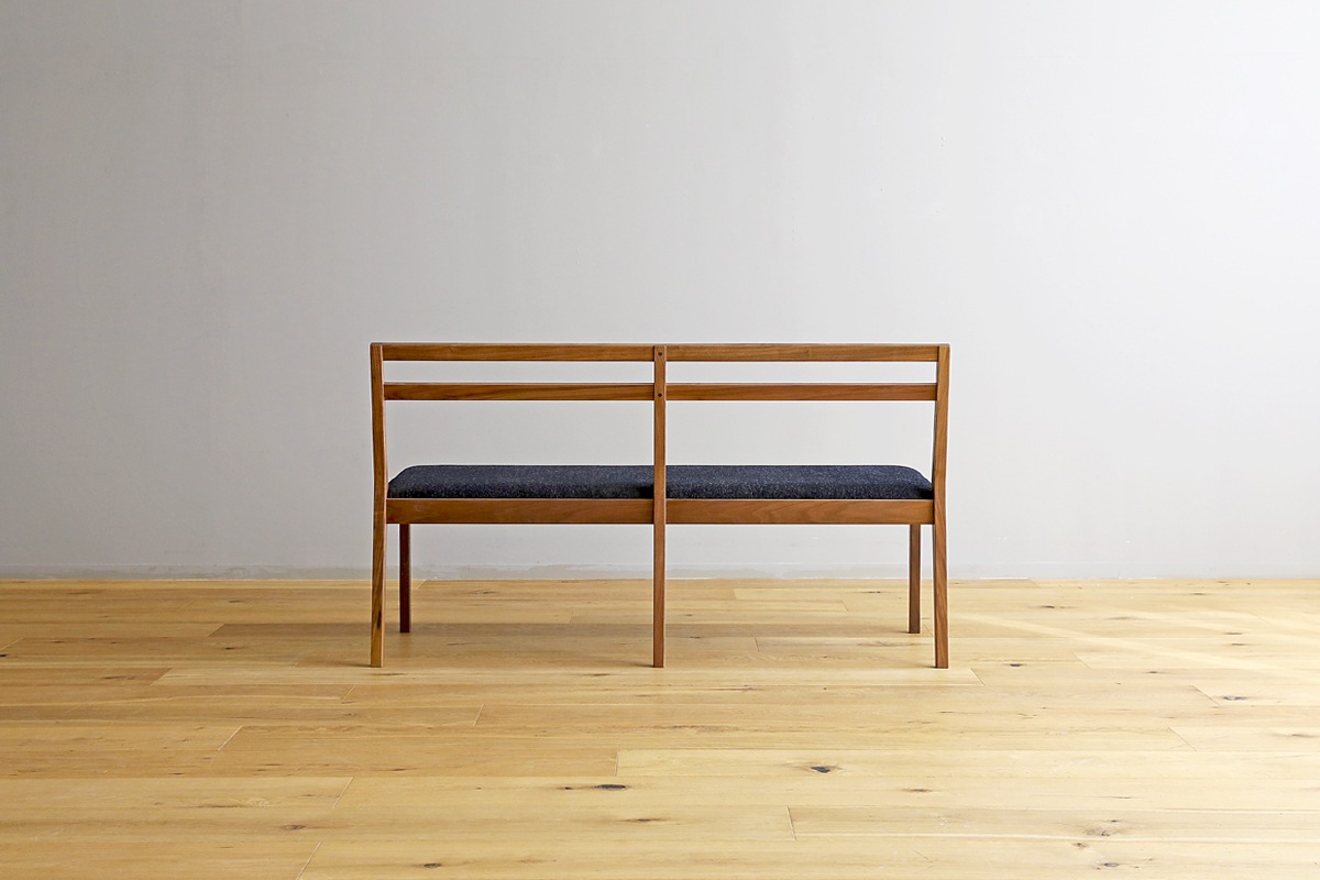 PLAIN BENCH 背付き オーク黒塗装【受注生産品】　
