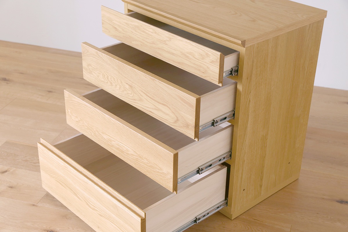 ASTER DESK SET10 240天板 + 30キャビネット (左開き) + 60チェスト + 30キャビネット (右開き) オーク/ウォルナット