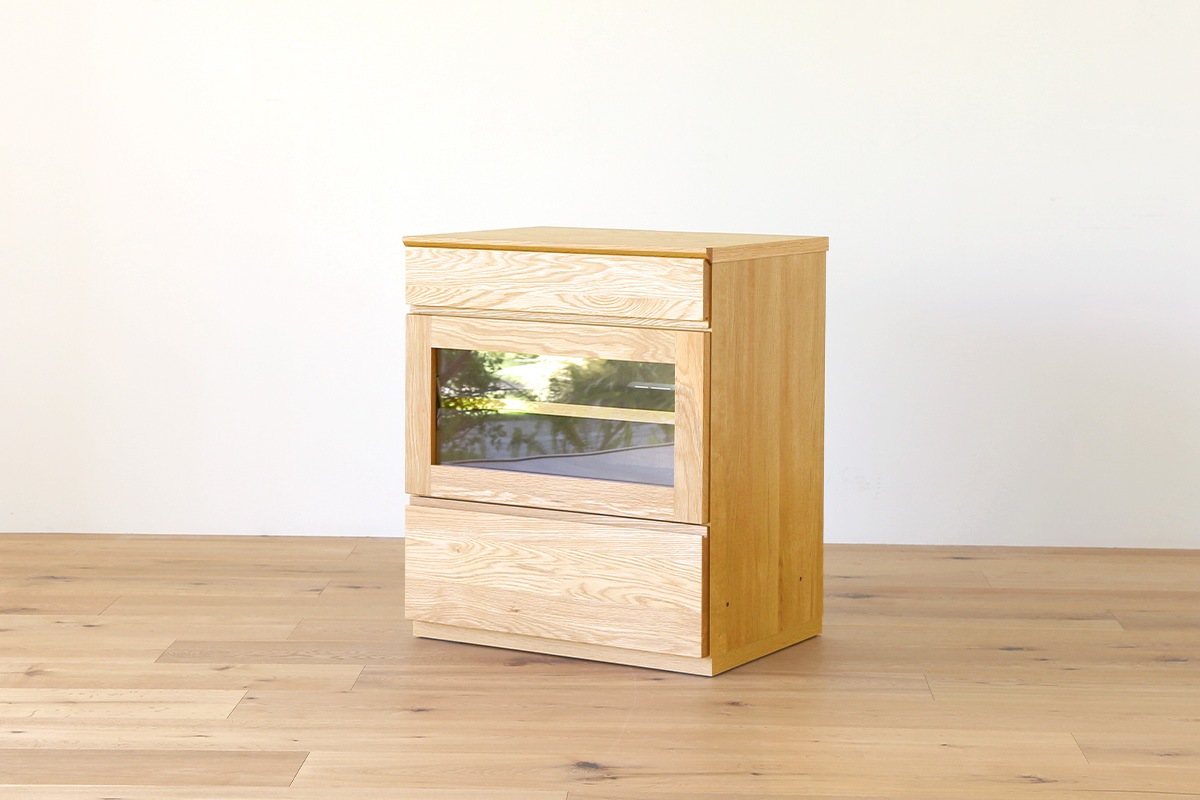 ASTER DESK SET7 180天板 + 60デスク ＋ 60ガラス扉 + 60チェスト