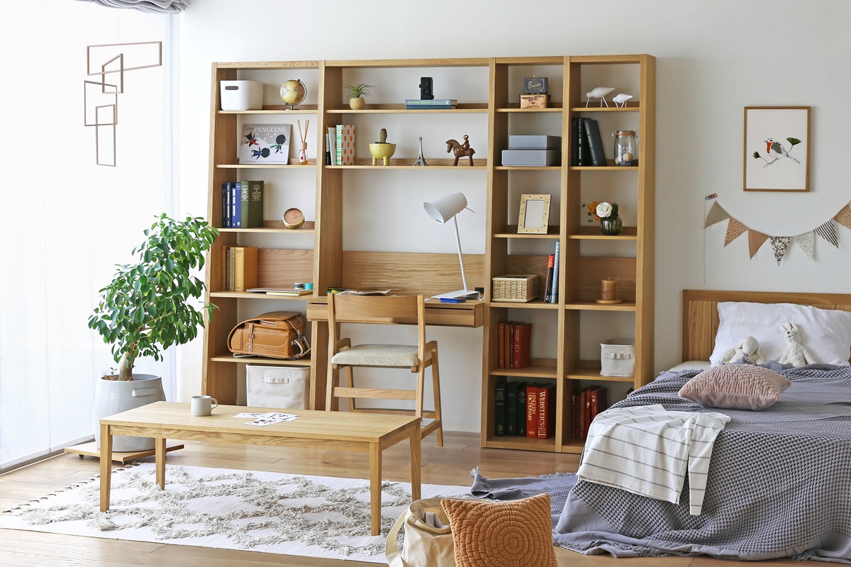 GALLE 65本棚 完成品 (単体/右加工あり/左加工あり/左右加工あり)オーク 幅 65cm