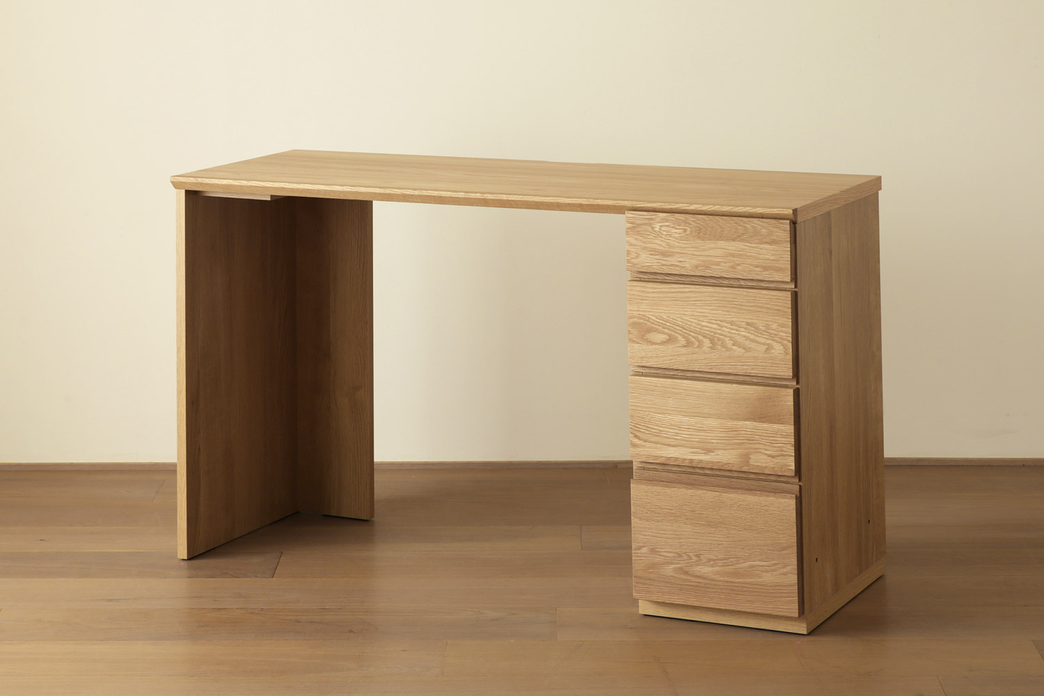 ASTER アスター DESK SET6 オーク (120天板 + サイドパネル（右・左） + 30チェスト) ※チェア別売