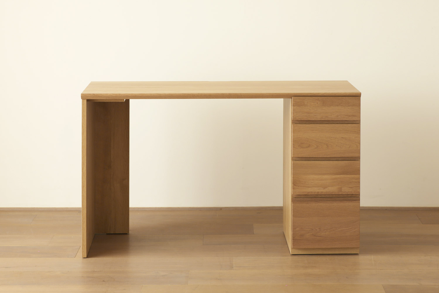 ASTER アスター DESK SET6 オーク (120天板 + サイドパネル（右・左） + 30チェスト) ※チェア別売