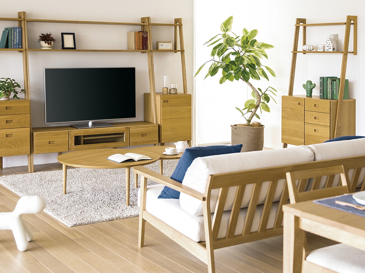 LEIRIA 84キャビネット 引出＋扉 オーク