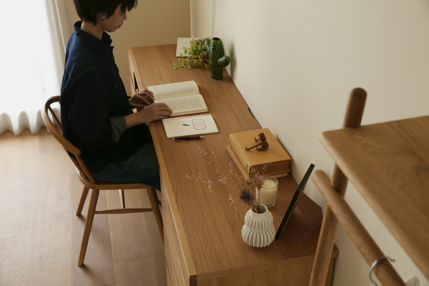 ASTER アスター DESK SET10 オーク (180天板 + 30キャビネット(左開き・右開き) + 60チェスト) ※チェア別売