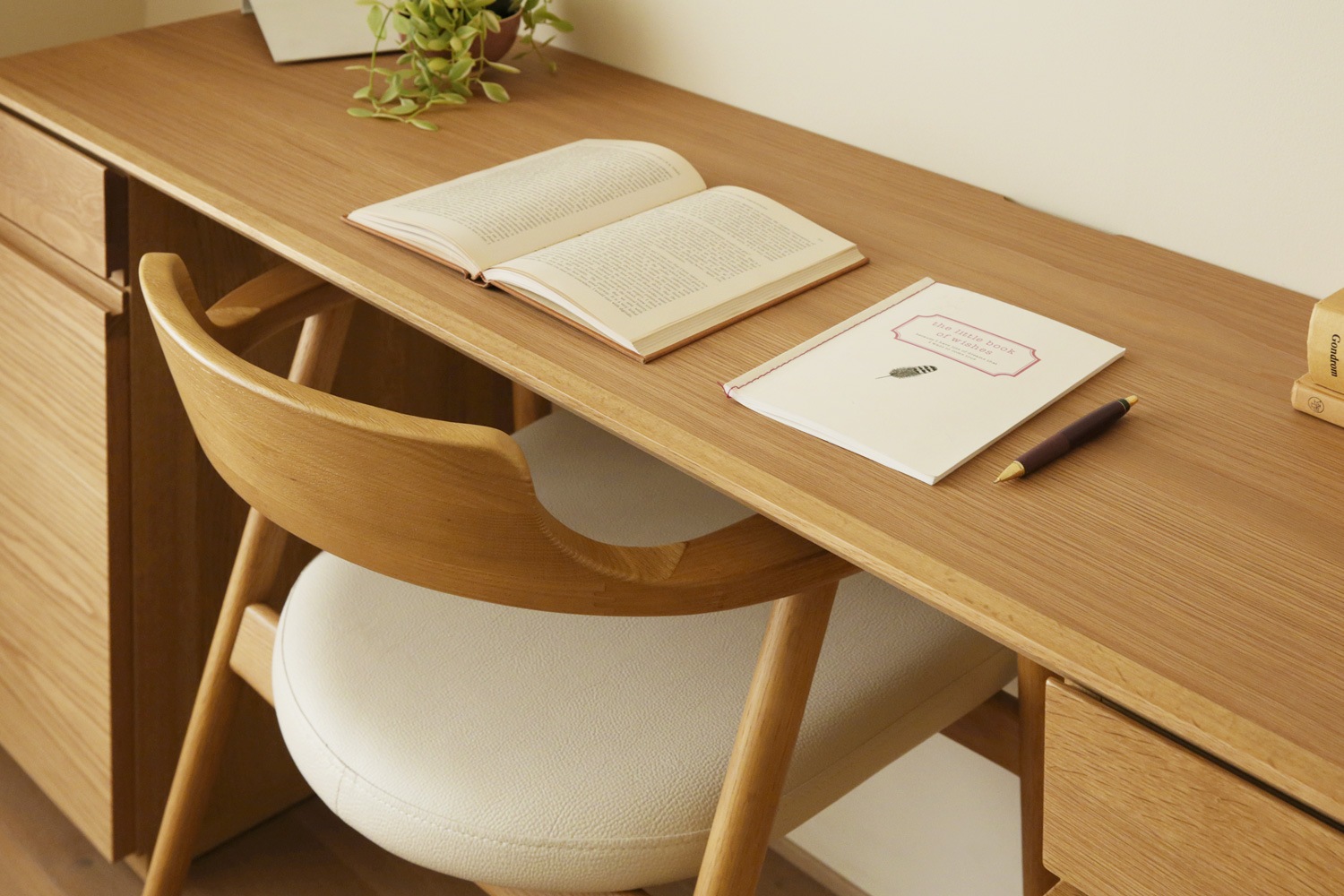 ASTER アスター DESK SET10 オーク (180天板 + 30キャビネット(左開き・右開き) + 60チェスト) ※チェア別売