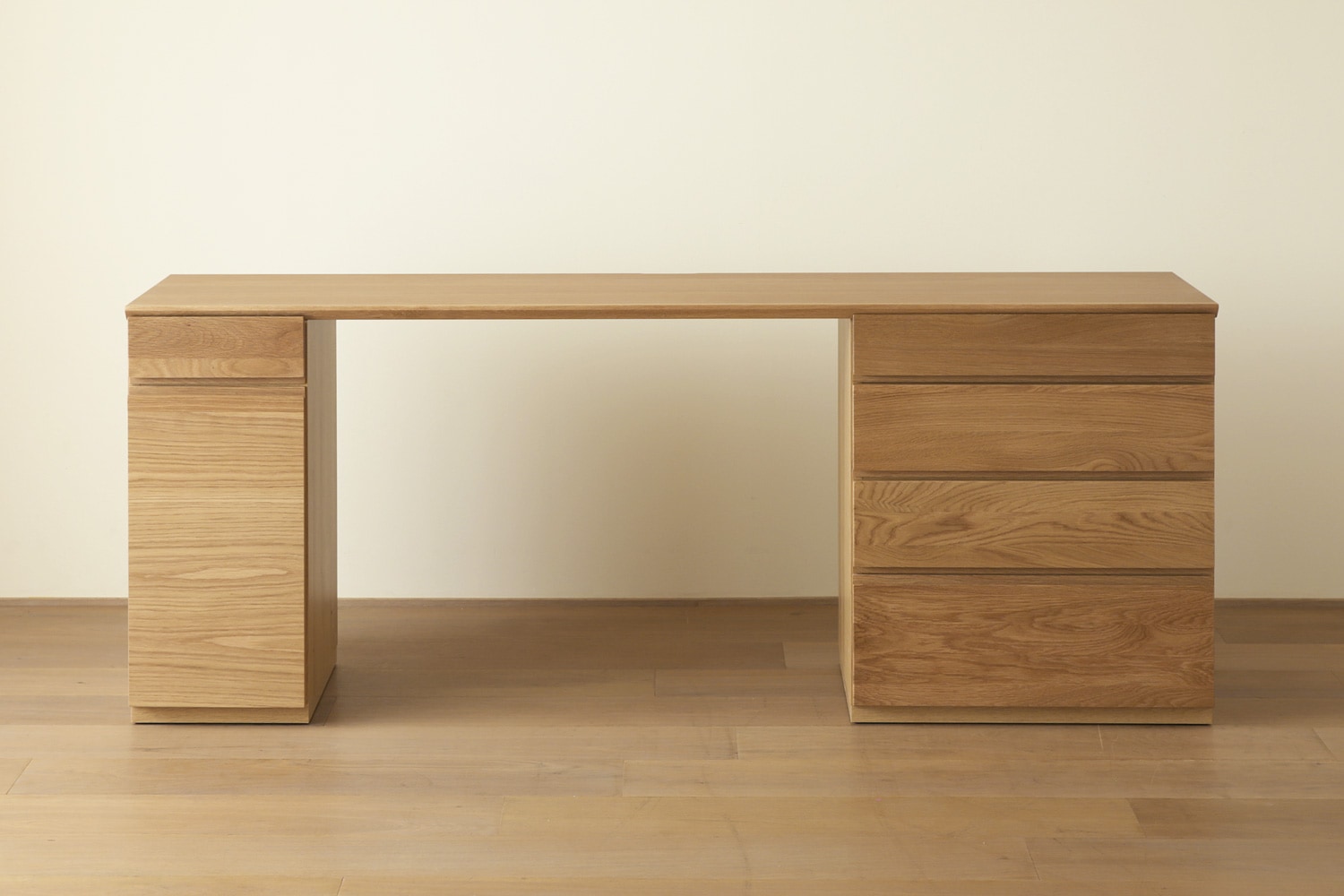 ASTER アスター DESK SET10 オーク (180天板 + 30キャビネット(左開き・右開き) + 60チェスト) ※チェア別売