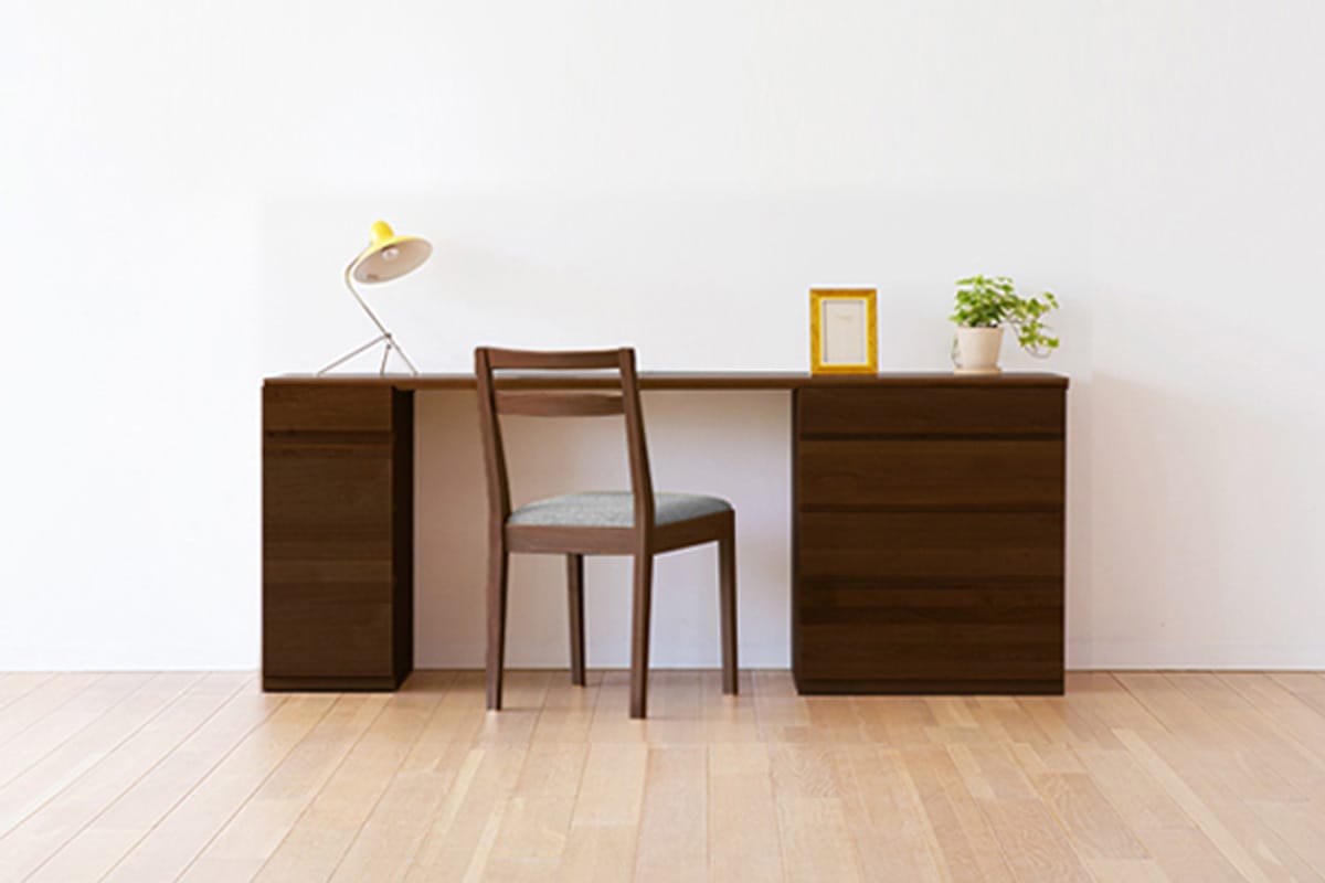 ASTER アスター DESK SET10 オーク (180天板 + 30キャビネット(左開き・右開き) + 60チェスト) ※チェア別売