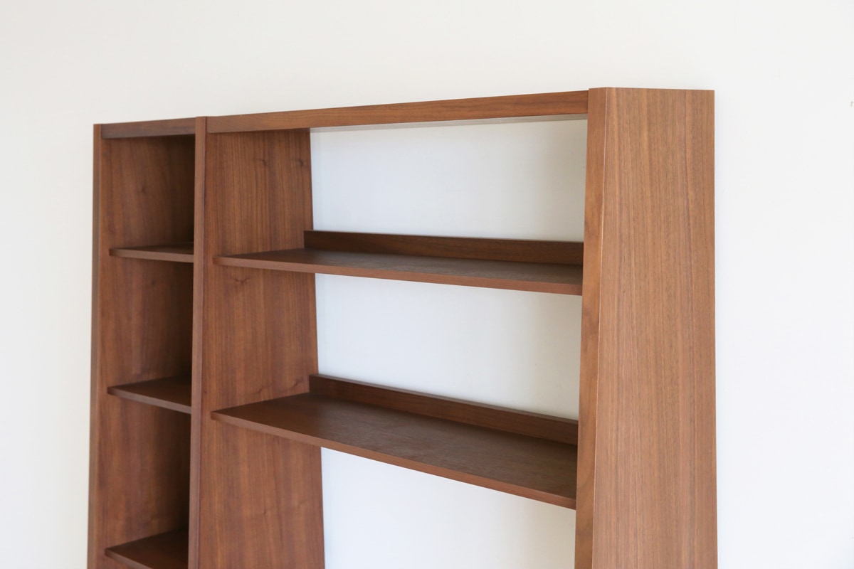 GALLE 65本棚(右加工あり) + 89学習デスクパーツ + エンドパネル(右エンド) 幅 184cm