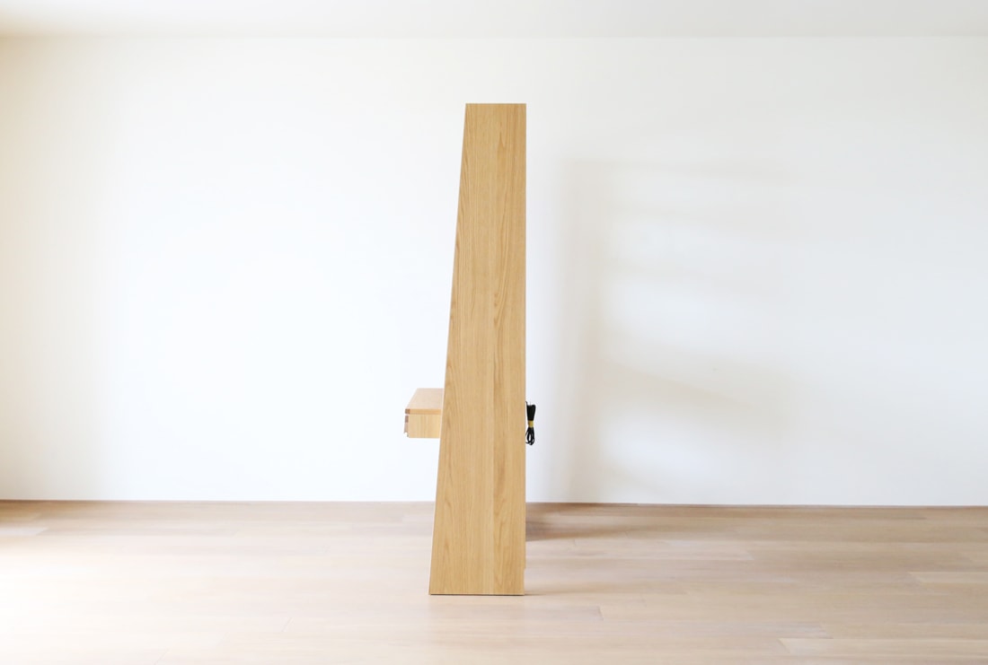 GALLE 65本棚(右加工あり) + 89学習デスクパーツ + エンドパネル(右エンド) 幅 184cm