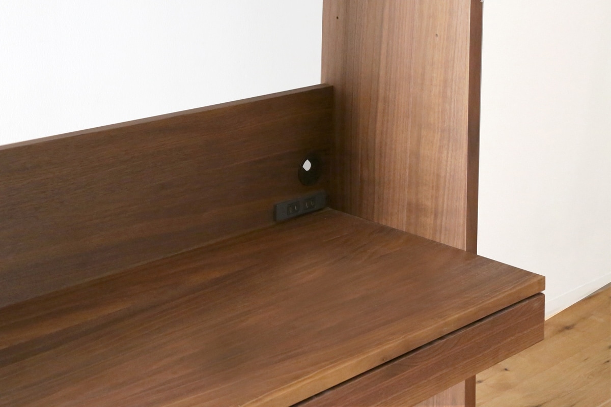 GALLE 65本棚(右加工あり) + 89学習デスクパーツ + エンドパネル(右エンド) 幅 184cm