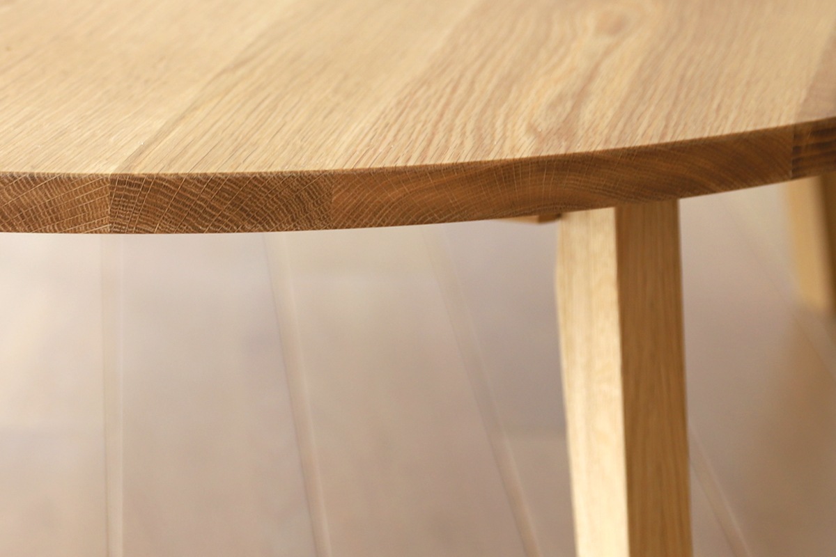 PLAIN ROUND DINING TABLE サイズオーダー オーク グレー塗装
