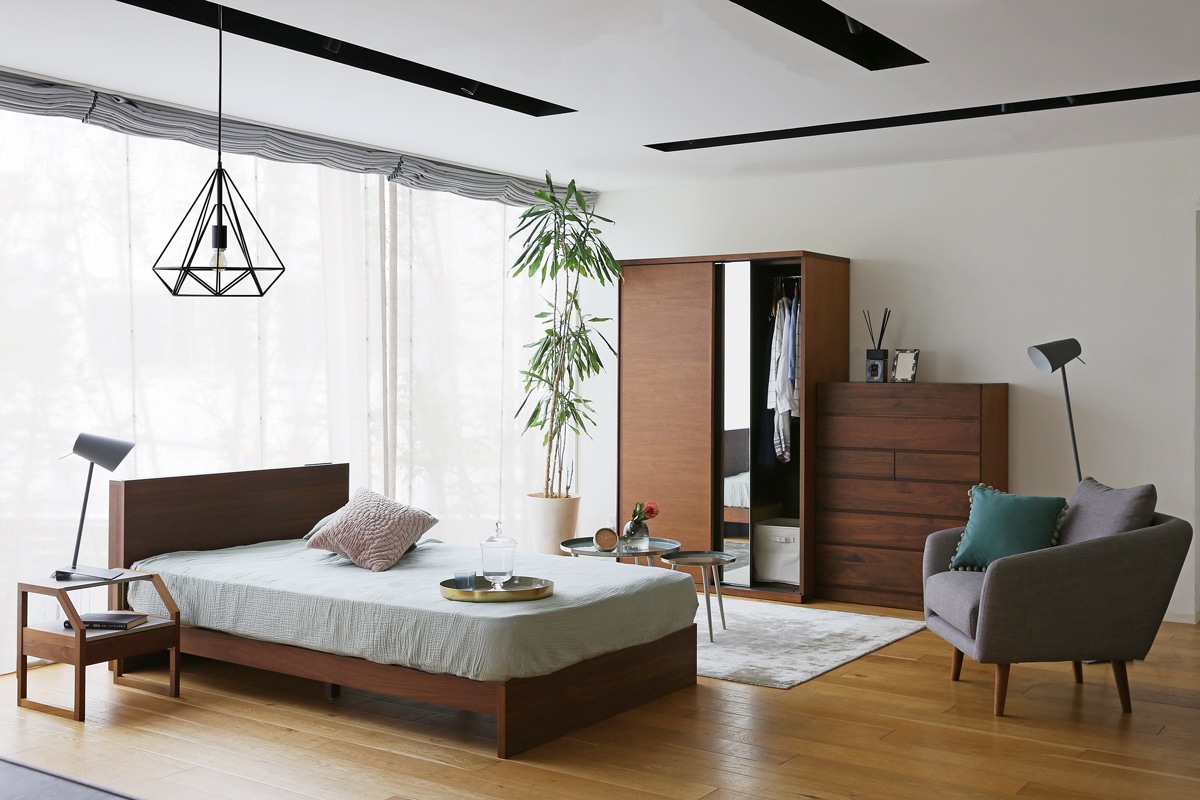 【廃番25%OFF】 MUR BED ダブル ウォルナット