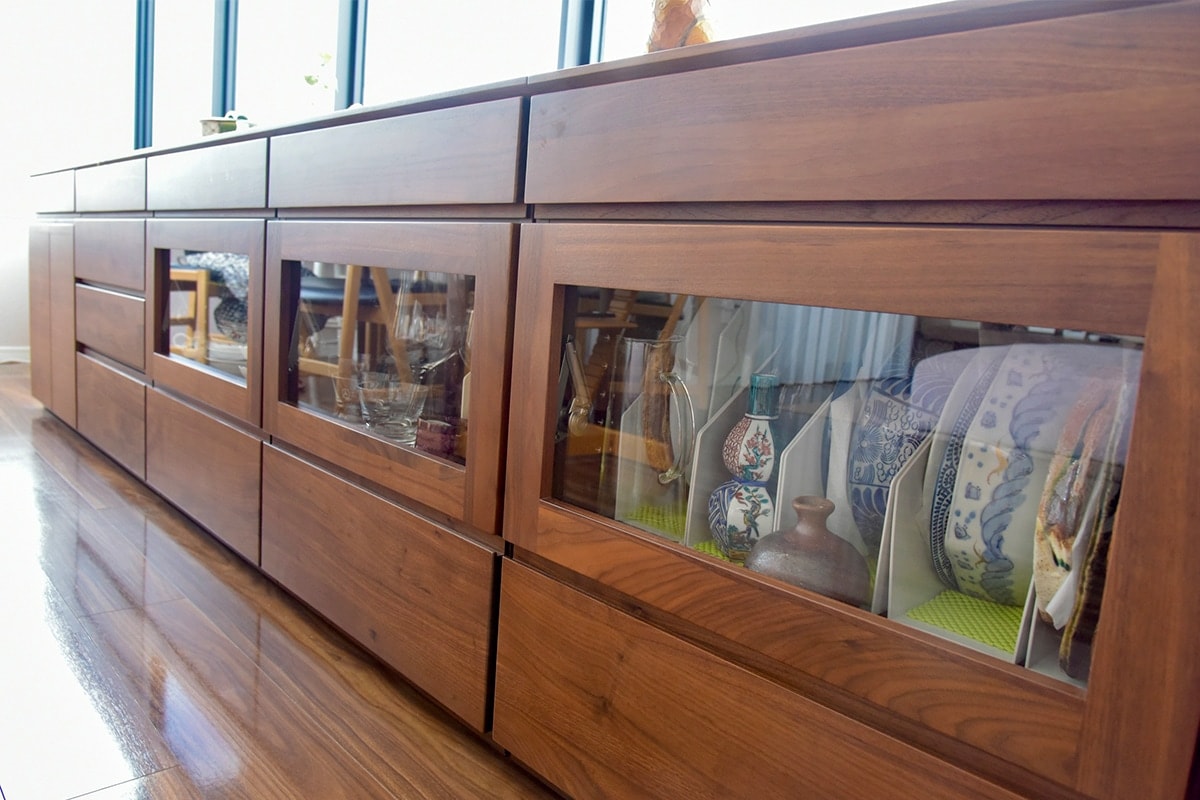 ASTER 60ガラス扉 オーク ※天板別売り