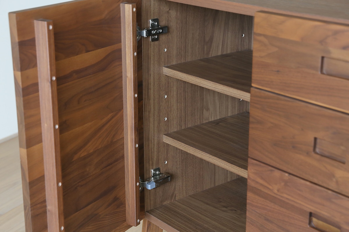 LEIRIA 84キャビネット 引出＋扉  ウォルナット