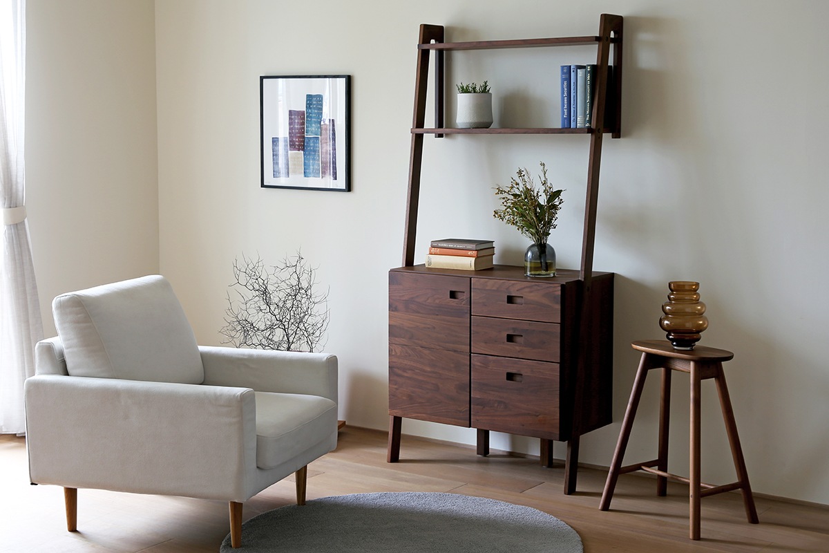 LEIRIA 84キャビネット 引出＋扉  ウォルナット