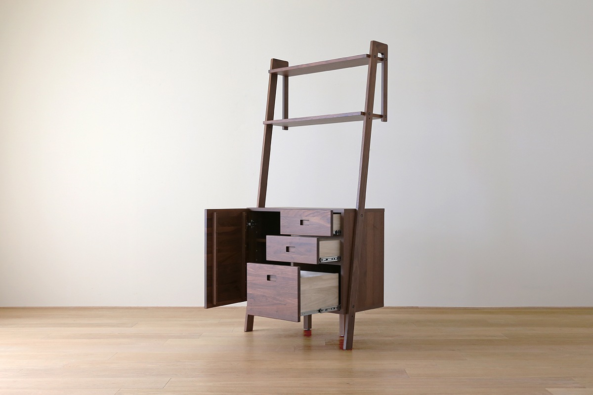 LEIRIA 84キャビネット 引出＋扉  ウォルナット