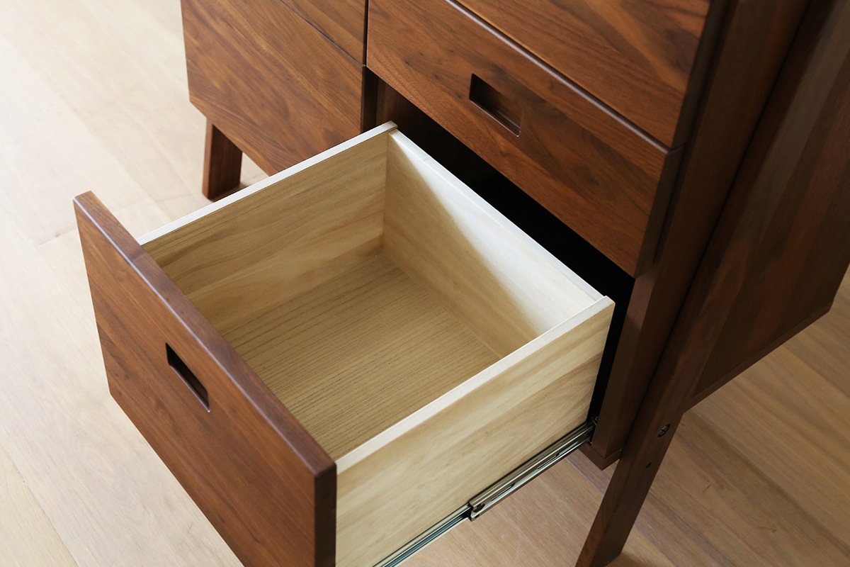 LEIRIA 84キャビネット 引出＋扉  ウォルナット