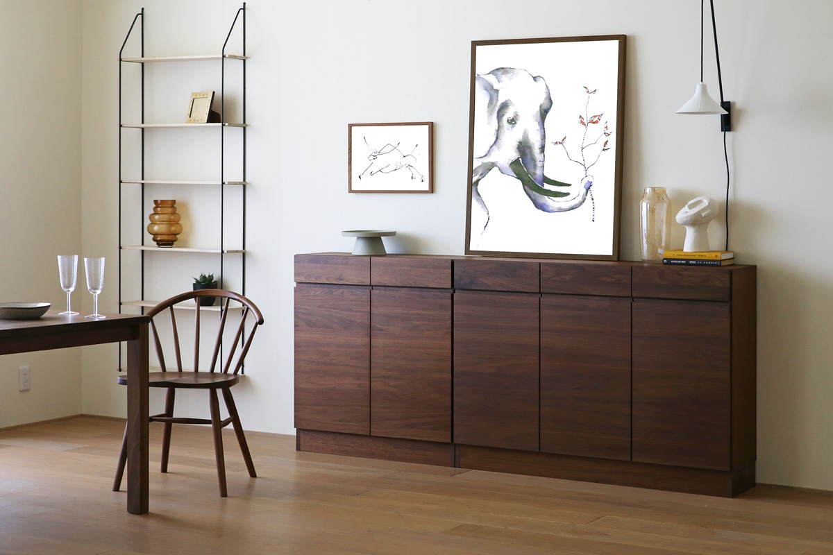 LECCE レッチェ 120薄型キャビネット ウォルナット