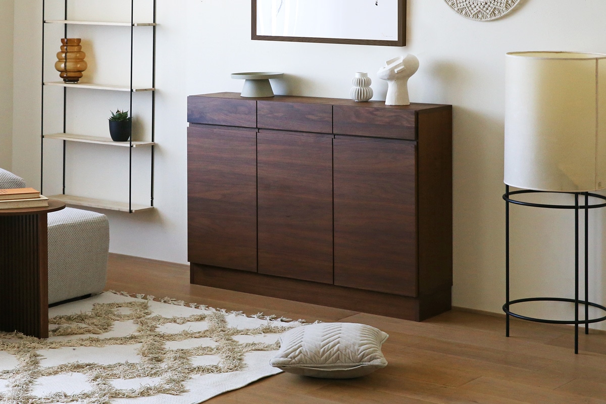 LECCE レッチェ 120薄型キャビネット ウォルナット