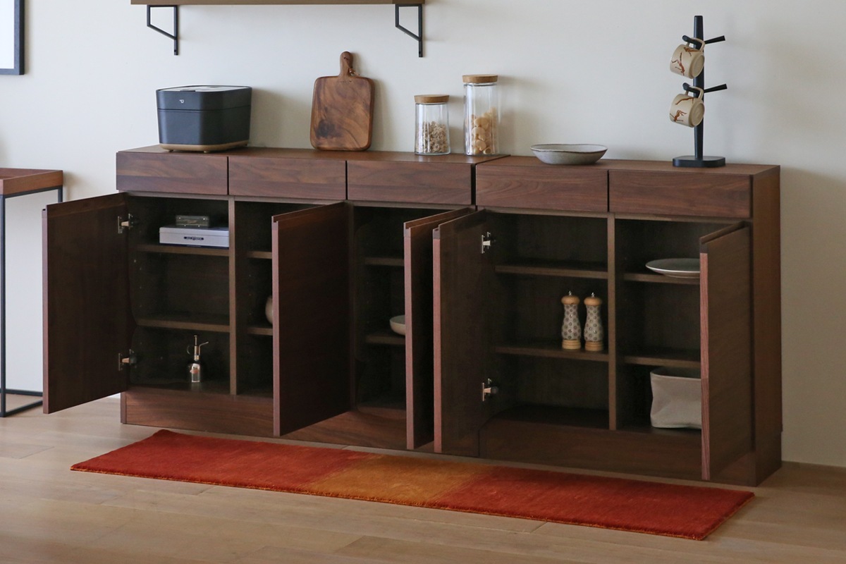 ウォールナット　キャビネット LECCE 120薄型キャビネット ウォルナット