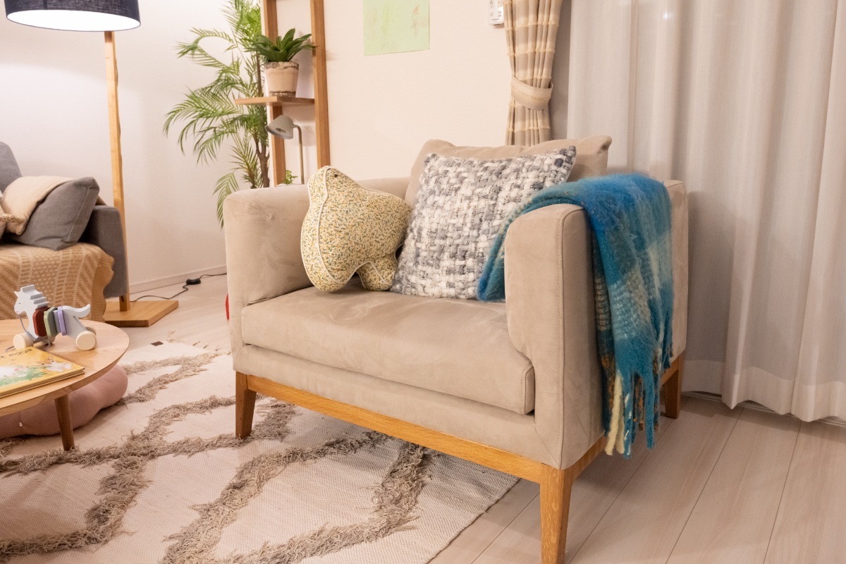 【廃番25％OFF】 FRACCE SOFA １人掛け グレー オーク脚