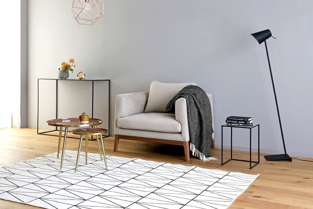 【廃番25％OFF】 FRACCE SOFA １人掛け グレー オーク脚