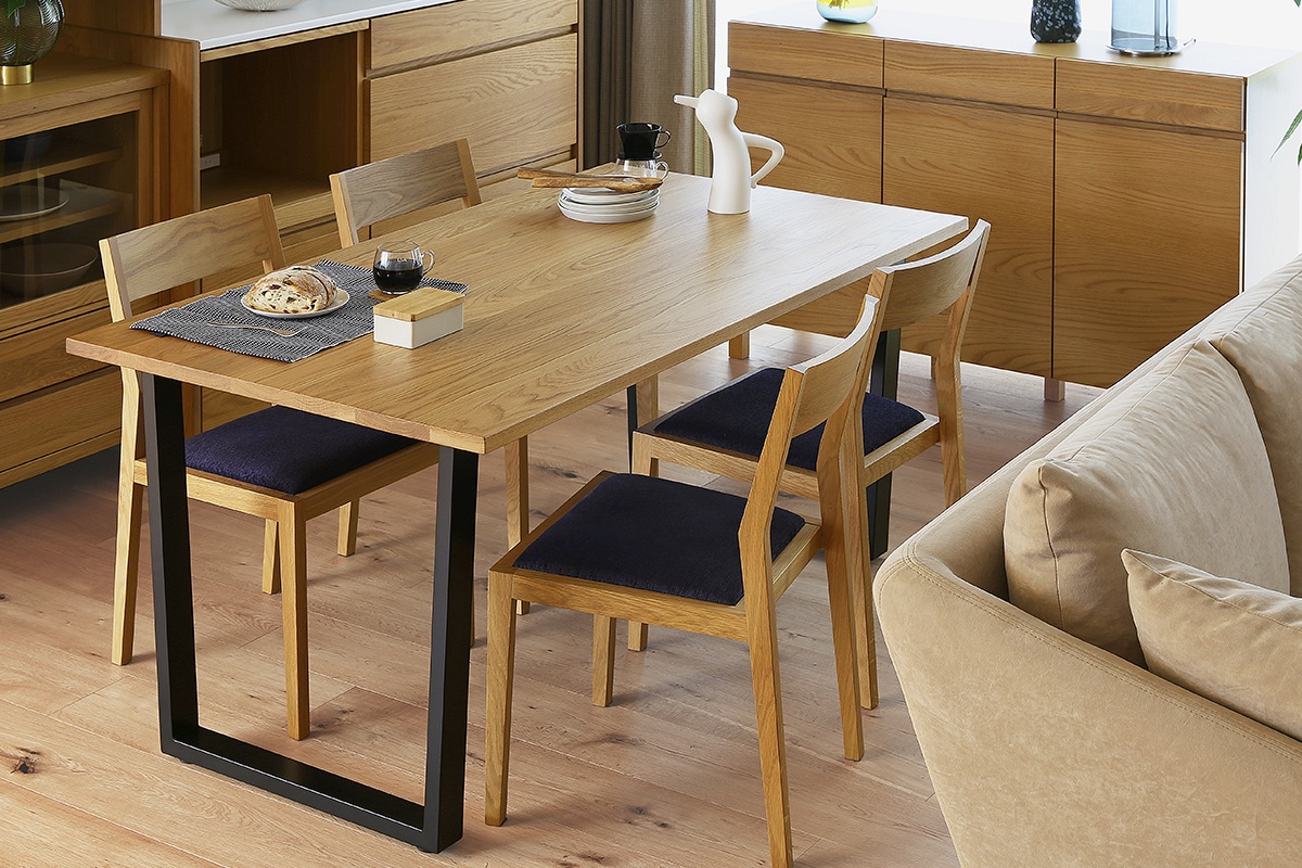 GRAM DINING TABLE サイズオーダー オーク 黒塗装 