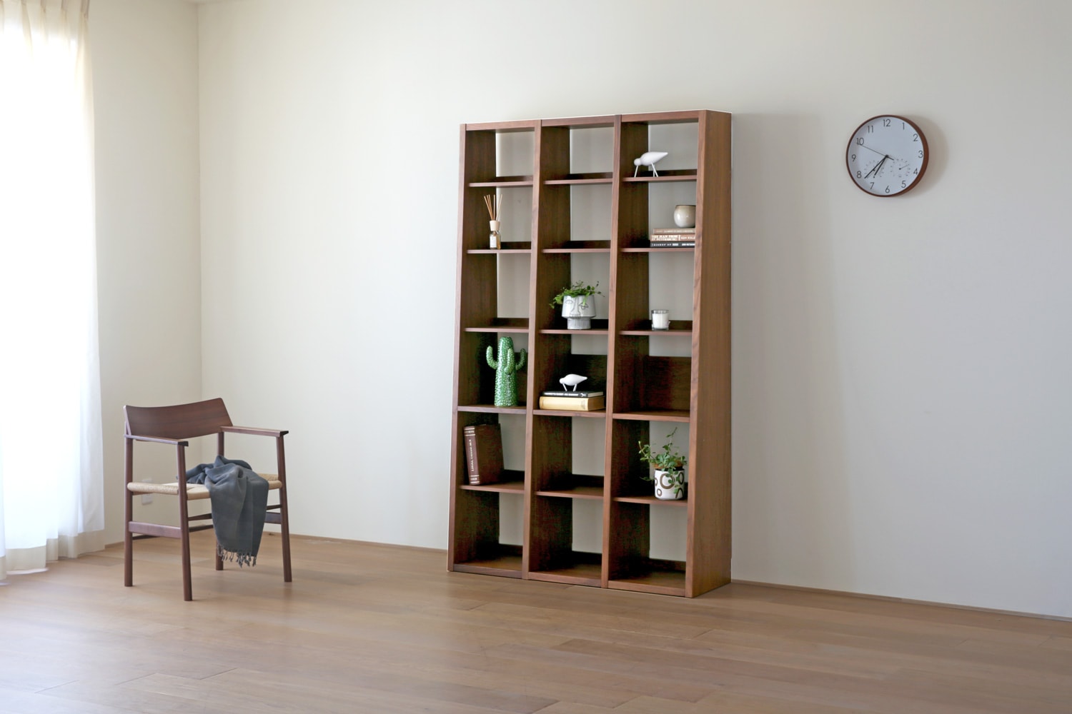 GALLE ガレ SHELF SET3 ウォルナット 幅117cm (41本棚 (右加工あり) + 