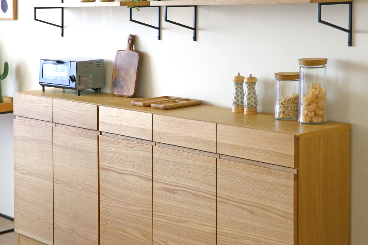 LECCE 120薄型キャビネット オーク