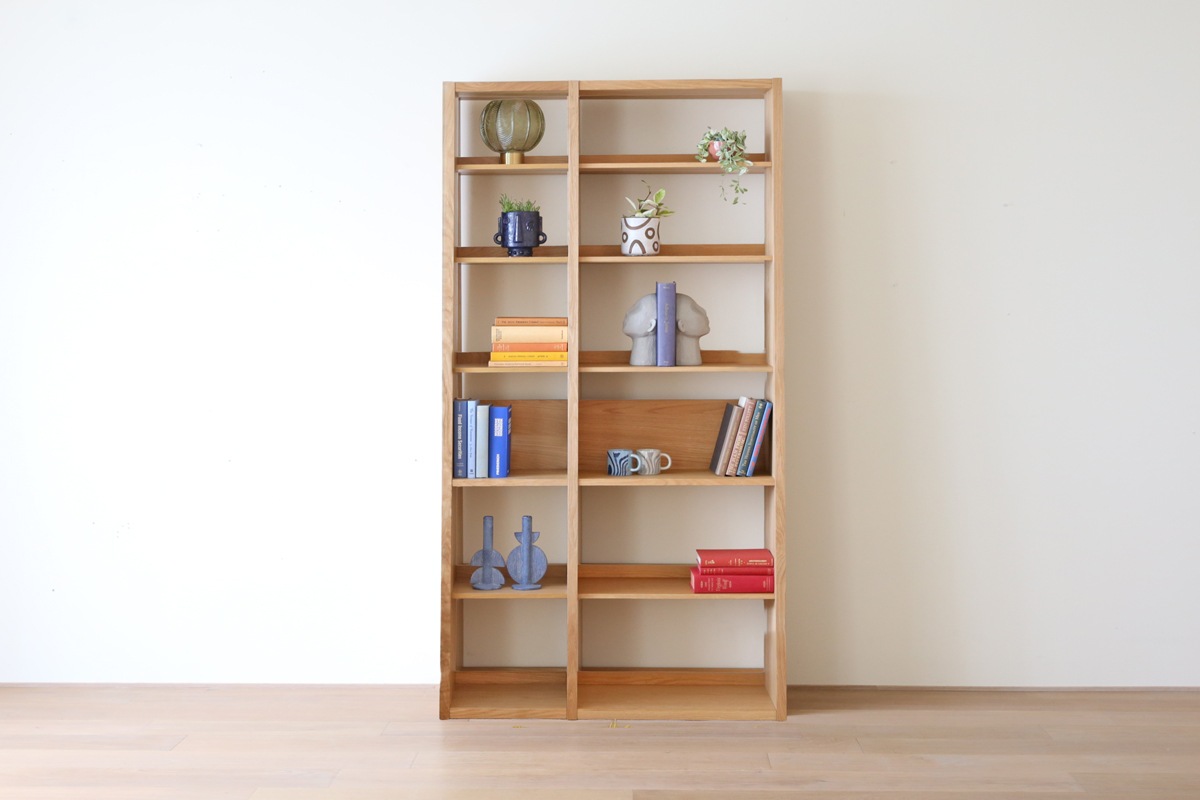 GALLE ガレ SHELF SET1 オーク 幅103cm (41本棚 (右加工あり) + 59 本棚 パーツ + エンドパネル (右エンド))