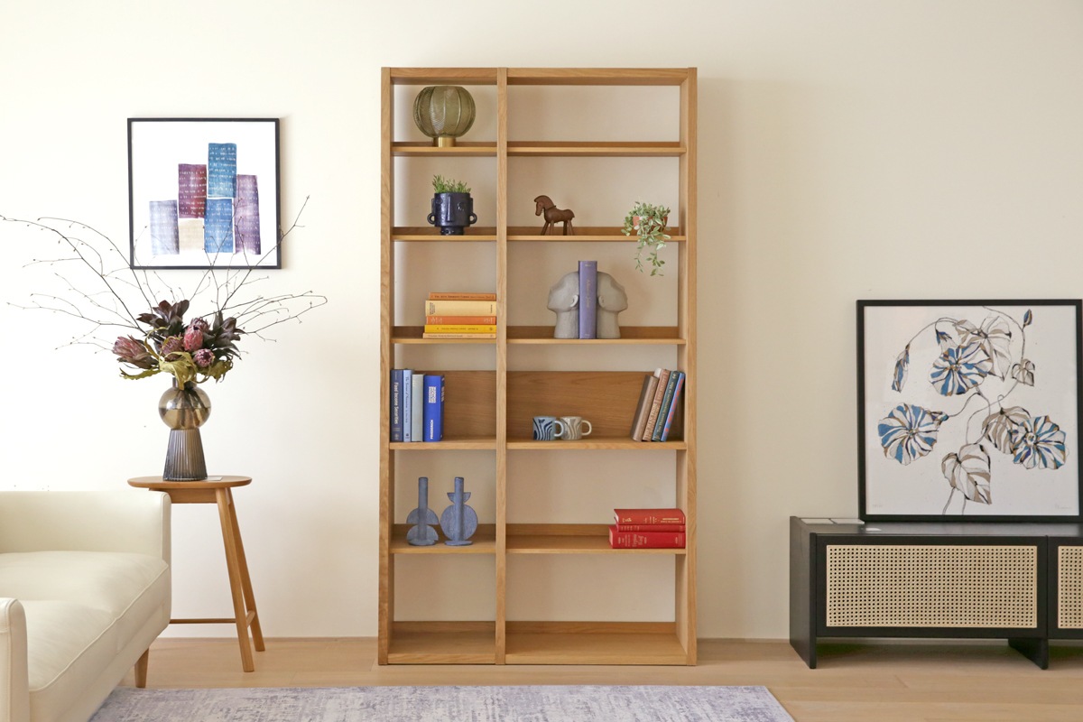 GALLE ガレ SHELF SET1 オーク 幅103cm (41本棚 (右加工あり) + 59 本棚 パーツ + エンドパネル (右エンド))