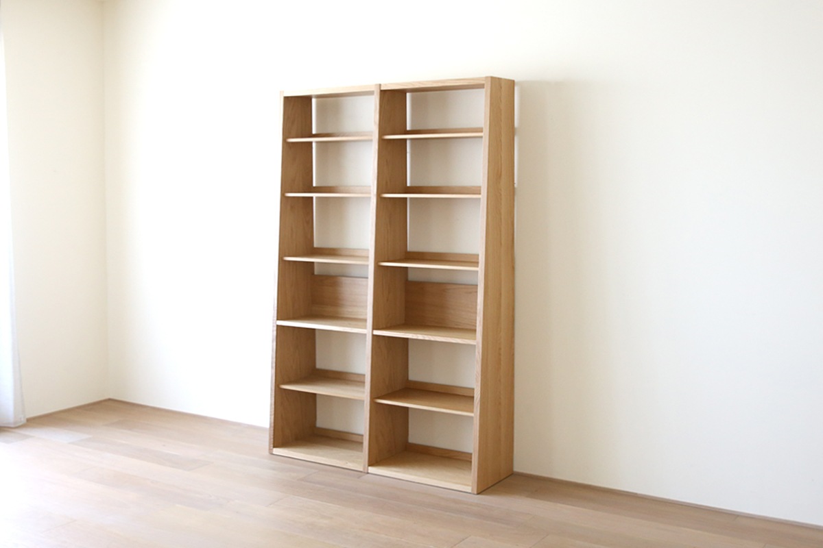 GALLE ガレ SHELF SET2 オーク 幅127cm (65 本棚 (右加工あり) + 59 本棚 パーツ + エンドパネル(右エンド))